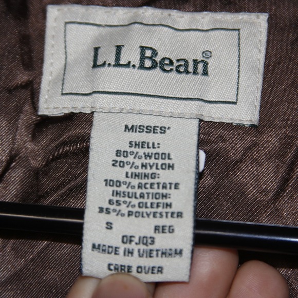 LL Bean Wool Blend Thinsulate Insulated Coat Womens S Brown OFJQ3 Button Up - Picture 4 of 8